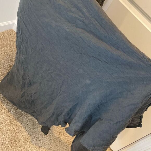 CP Shades Linen Maxi Dress Gray Sleeveless Pockets Minimalist Lagenlook MEDIUM - Picture 6 of 11